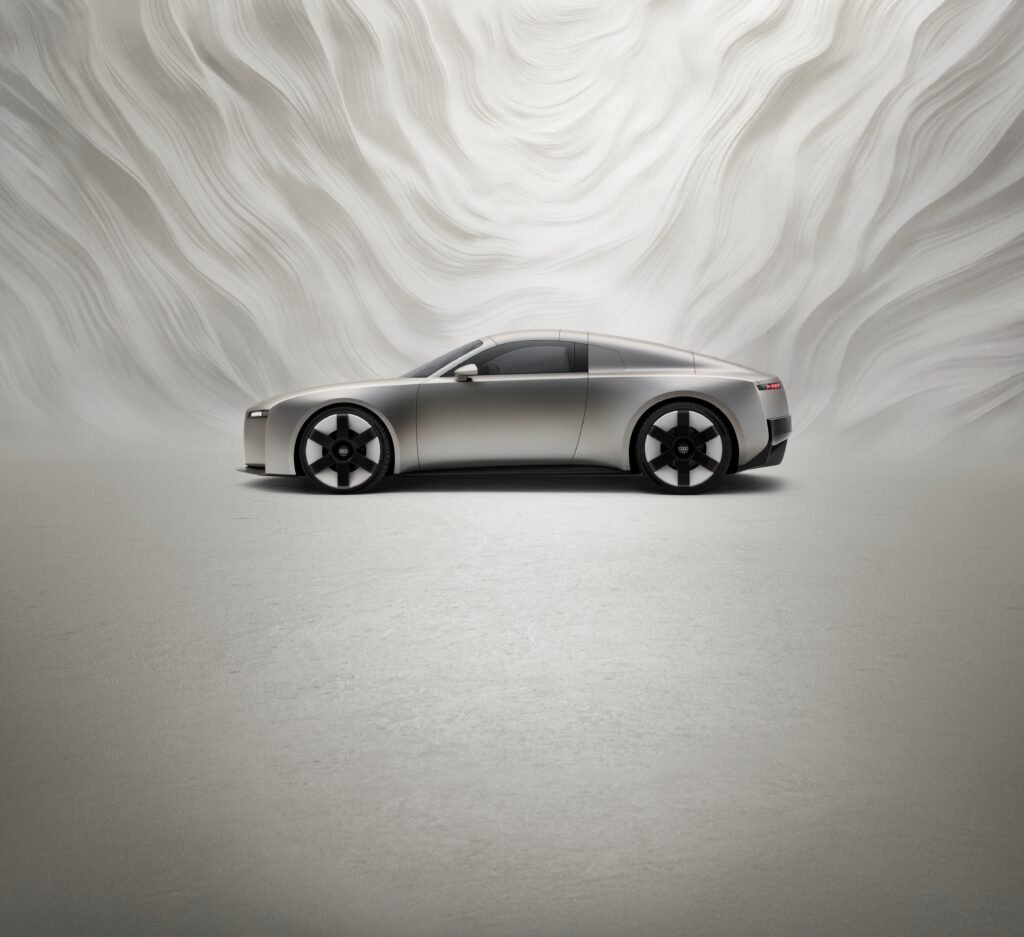Audi EV Static studio shot, exterior, side view